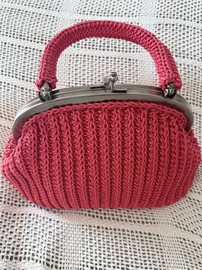Patricia Nash Willow Crochet Top Handle Frame Bag